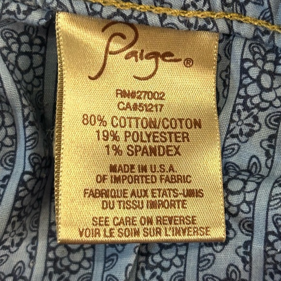 Women’s Paige Skyline‎ Skinny Crop Denim Jeans Size 28 Made in USA - Picture 8 of 9